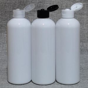 Storage Bottles 20pcs 300ml Empty Black White Refillable Cosmetic Bottle With Plastic Flip Top Cap 300cc Capacity PET Shampoo Container