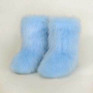 lady Winter Shoes Fur Boots Y2k Women Fuzzy Boots Fluffy Furry Faux Fur Snow Boots Plush Warm Bottes Fashion Ladies Footwear Shoes