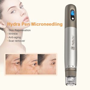 Pen de microaneedling de microneedling Dr caneta elétrica Hydra Pen H3 com 2 cartuchos de substituição A agulhas ajustáveis ​​Long 0 ~ 1,0 mm Microneedle Skin Care Kit para mulheres homens