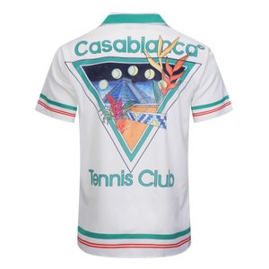 Koszula Casablanca 22SS Designer Shirt Shorts Zestaw Drukowana męska koszula damska luźna jedwabna koszulka Casablanca Luksusowa koszulka Luksusowa koszulka wysokiej jakości koszulka D38 D38