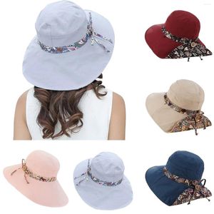 Cappelli a tesa larga Cappello da sole estivo da donna Protezione solare Visiera da viaggio Berretto da campeggio per donna da spiaggia per bambini da uomo