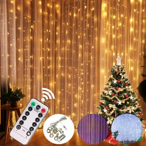 Juldekorationer prydnad led fairy sträng gardin lampor girland festoon dekor för hem år xmas navidad 231123