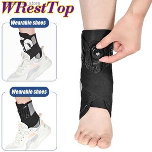 Wsparcie kostki 1PCS Compression Ank Brace for Women Mężczyzn Repectab z ochronnymi strażnikami do koszykówki Voliball Lacrosse Football Q231124