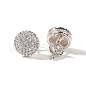 Xingguang high-end smycken Round Diamond Ear Stud VVS Moissanite Plated Gold Sterling Sier örhängen för kvinnor