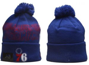 Fashion- Philadelphia''76ers''beanie stickade hattar idrottslag baseball fotboll basket basket mössor kepsar kvinnor män pom mode vinter topp kepsar sport stickade hattar a0