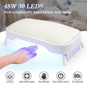 Hand Rests 2 IN 1 48W 30 LEDs Foldable Nail Pillow Arm Rest Stand Cushion Holder Art For Manicure Table Lamp 4 230424