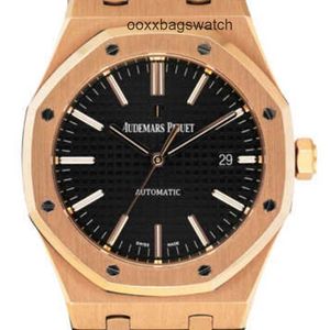 Relógios de luxo suíços Royal Oak Offshore relógio de pulso Ademar Pigue Watch 15400OR 18K Rose Gold Box e papel WN-FJRU