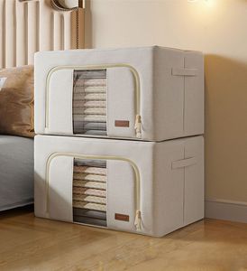 Förvaringslådor BINS JOYBOS Tyg Fällbar klädförvaringslåda Finish Garderob Toy Storage Cabinet Quilt Storage Pet House Car Trunk Organizer 230422