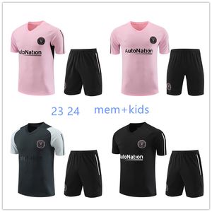 2023 2024 Inter Miami Tracksuit Messis Soccer 23 24 남자 아이들 Matuidi Higuain 축구 키트 Trapp FC Inter Miami Training Suit Sportswear Short Sleeves