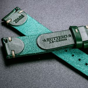Titta på band Italien Oil Wax Buttero Leather Watch Bands Soft Handgjorda läderband Gröna 18mm 20mm 22mm 231123