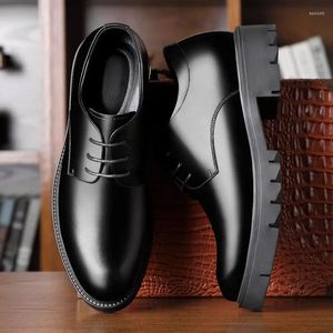 Dress Shoes Elevator Oxford For Men Platform Formal Business Suit Leather Wedding Office 2023 Zapatos