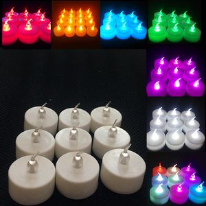 LED Tealight Tea Candles Flameless Light Colorful Yellow Battery Operated Wedding Födelsedagsfest Juldekoration