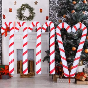 Decorações de Natal 90cm Inflável Natal Candy Cane Stick Balões Ao Ar Livre Decoração de Bastões de Doces para Decoração de Natal Suprimentos Navidad 231124