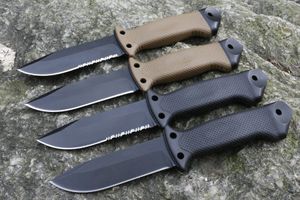 High Quality Survival Straight Knife AUS-8 Titanium Coating Drop Point Blade FRN Handle Outdoor Fixed Blade Tactical Knives with Kydex 4 Styles