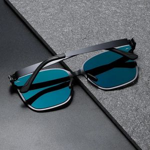 Occhiali da sole in nylon HD da guida con rivestimento interno da uomo e da donna, occhiali quadrati polarizzati universali, alla moda