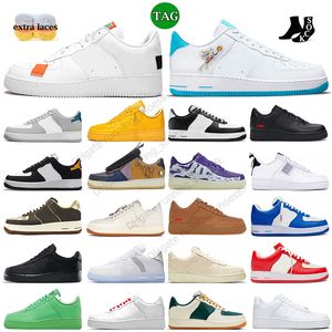 Hochwertiges flaches Leder für Männer und Frauen Aforces 1 Laufschuhe Athletic Hare Space Jam MCA University Blue Triple Black White Light Green Spark Sneakers Runner