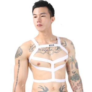 Arnês sexy masculino bdsm bondage banda corpo halter pescoço cinto peito lingerie exótica fetiche palco noite clubwear gay