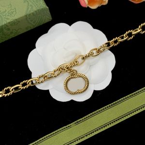 Pendant Necklace Luxury Designer Letter 18K Gold Plated Pearl Rhinestone Sweater Necklace for Women Wedding Party Jewelry Accessories