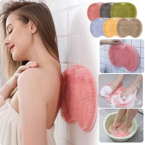 Nova escova de lavagem de pés esfregar para trás otário escova ferramenta de banheiro almofada de massagem de pé chuveiro massagem antiderrapante almofada de banho lavagem de pés