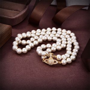 Designer Pendant Necklaces for Women Luxury Vivian Pearl Chokers Chain Pendants Retro Jewelry Fashion Accessories Westwood 341
