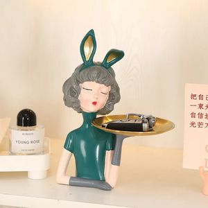 Decorative Objects Figurines Tray entryway decoration Door shoe cabinet Girl living room tabletop room key Storage Home room soft decoration 231117