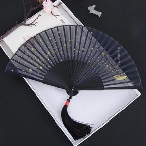 Andere Wohnkultur Sternenhimmel Faltfächer Chinesischen Stil Frauen Tragbare Hanfu Abanicos Para Boda Ventilador Sommer Bambus Ventilatore208L