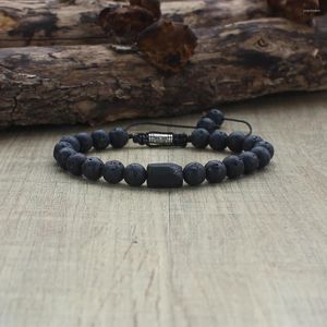 Charme Pulseiras 10 pcs Natural Preto Turmalina Nugget Beads Atados Handmade Tecido Pulseira Pedra Trança Ajustável Jóias Mulheres Atacado