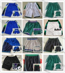 Stitched 2023 Men Basketball Giannis Antetokounmpo Shorts Khris Middleton Ray Allen All Embroidery Sweatpants Pants Wear