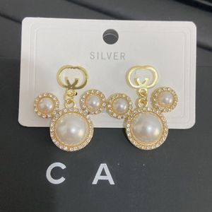 2023 Fashion Pearl Earrings Spring Womens Love Pink Pendant Earrings Designer Gifts Jewelry Classic Bear Earrings 18K Plated Jewelry Wholesale
