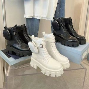 designerskie buty damskie buty monolit relonowe buty botki grube dolne środkowe buty Martin Boots Tank Prad Snow But C2UW#