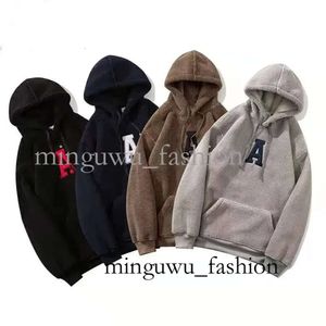 Maglioni tecnologici Felpa con cappuccio allentata coreana Lana d'agnello Rocker Materiale in pile Moda Coppie Modelli Felpa Casual Pelliccia di coniglio Manica lunga Abbigliamento 90