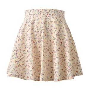 Saias no verão Floral Print Chiffon Sexy Mini Skirt Mulher Moda High Stuewwear Club Loose Casual Short WZQ05 230424
