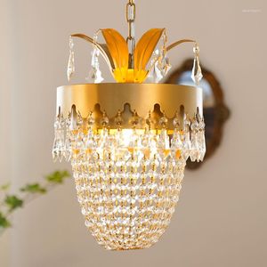 Pendant Lamps Personality Luxury Crystal Chandelier Retro Hall Crown Hanging Lamp High-end Exquisite Bedroom Living Room Porch Lightings