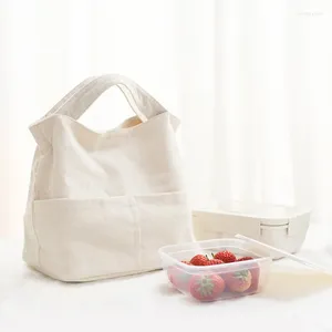 Storage Bags Fresh Cooler Lunch Bag Cotton Linen Handbag High Capacity Picnic School Travel Food Container Thermal Portable Box