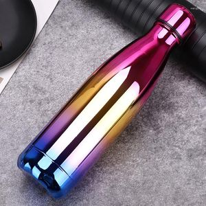 Water Bottles 500ml Vacuum Insulated Sports Bottle Color Changing Stainless Steel Cup With Screw-On Cap Lid Fashion Stylish Kettle