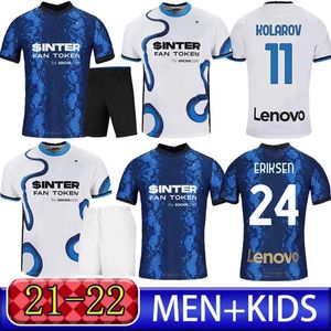 Inter jerseys vidal barella milan lautaro eriksen alexis 21 22 camisa de futebol 2021 2022 uniformes homens crianças kit away 4th fo260q jj 11.24