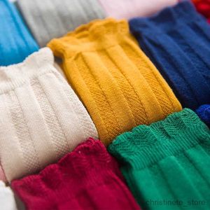 Kids Socks New Spring Autumn Baby Girls Cotton Knee High Socks Kids Girl Long Socks Toddler Double Needle Socks R231204