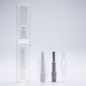 Headshop214 CSYC NC020 Glass Water Bong Dab Rig Smoking Pipe 14mm Ceramic Quartz Nail OD 38mm About 10.15 Inches Spill-Proof Bubbler Pipes Bongs