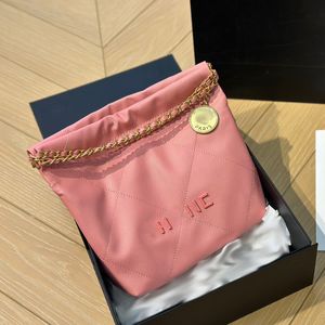 23Ss Mini Garbage Bag Fashion Women Shoulder Bag 23cm Leather Diamond Patterned Color Hardware Metal Clasp Luxury Handbag Matelasse Chain Crossbody Bag Makeup Bags