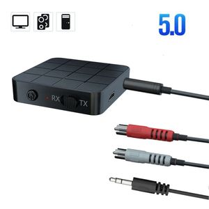 New Bluetooth 5.0 Audio Receiver Transmitter 3.5mm AUX Jack RCA USB Dongle Stereo Wireless Adapter with Mic For Car TV PC Headphone