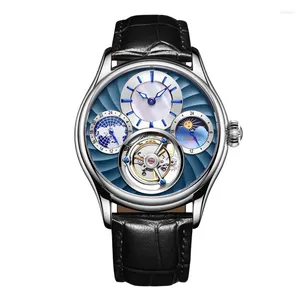 Relógios de pulso Retro Tourbillon Relógio Homens Oco Mecânico Cara Dura Masculino Relógio Moda Top Luxo Personalidade Homem de Negócios Relógio de Pulso