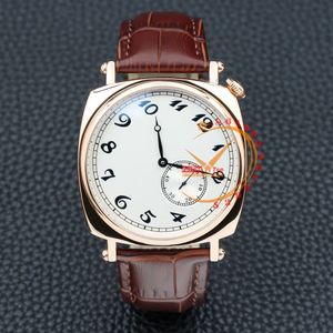 Other Watches Historiques American 1921 82035 Automatic Mens Watch Rose Gold White Dial Number Markers Brown Leather Clone Top Brand 231123