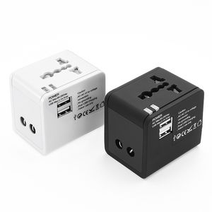 Allt i en Universal Travel Adapter Wall Charger International Plug Power Adapter med dubbla USB -laddningsportar för USA EU UK AUS