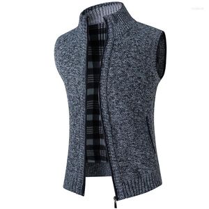 Gilet da uomo Maglione senza maniche da uomo autunno e inverno Gilet casual in puro colore Catch Wool Warm Slim Men