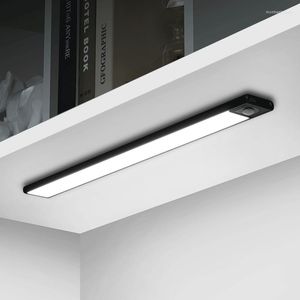 Luzes noturnas Sensor Ultra Fin Light sem fio LED USB Recarregável Armário de Lâmpada de Lâmpada sob luz de fundo para cozinha