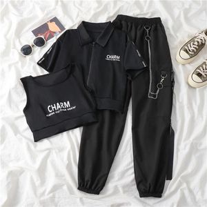 Damen Hosen Overalls Frühling Herbst Damen Harajuku Cargo Hübscher Cooler Zweiteiliger Anzug Kette Langarm Punk Hose Minirock