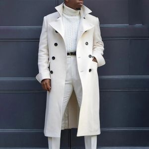 Misto lana da uomo Autunno Inverno caldo Trench da uomo Colletto con bavero Cardigan doppio petto Giacche lunghe Soprabito formale Giacca a vento 231123