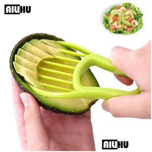 Fruktgrönsaksverktyg 3 i 1 avokado skivare shea corer smör peeler cutter pp separator plast kniv kök prylar droppe läcker dhqdj