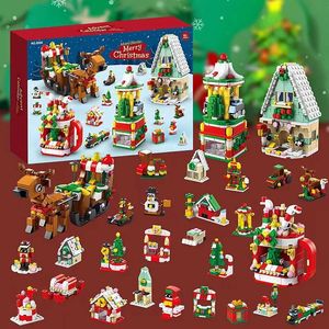 Christmas Decorations Kids Advent Calendar Building Blocks Gifts 24 Days Surprise Box Xmas Countdown Girl Boys Blind Toys 231124