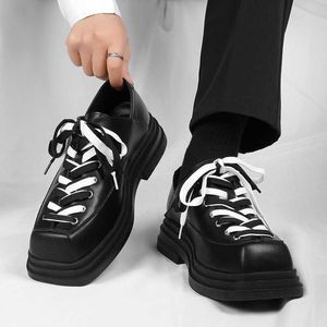 Scarpe casual stringate con fondo spesso personalizzato da uomo con altezza interna personalizzata 112423a